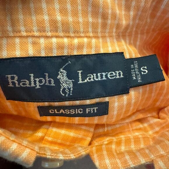 Polo Ralph Lauren classic fit orange gingham short sleeve button down Sz S - Picture 3 of 6